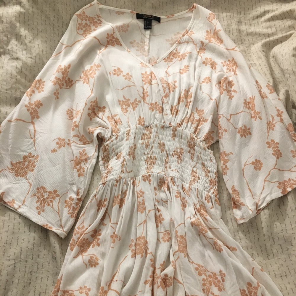 White dress with orange flowers (unused) $30